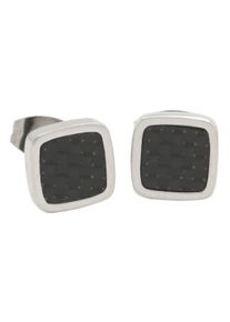 Firetti Damen Paar Ohrstecker "Schmuck Geschenk Ohrschmuck Quadrat", Edelstahl-Carbon, schwarz, Edelstahl, Carbon, Ohrringe, Made in Germany - mit