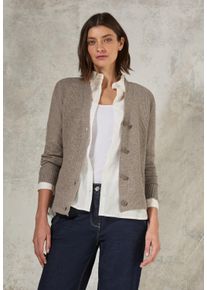 Cecil Damen Cardigan, grau, casual, Gr. XXL, unifarben, Web, 37% Baumwolle, 34% Polyacryl, 26% Polyester, 3% Elasthan, Strickjacken, mit V-Ausschnitt