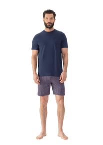 Mey Herren Shorty "RED TILE", Gr. M, blau, Single Jersey, Obermaterial: 100% Baumwolle, casual, Homewear-Sets, Kurzarm-Shirt mit Brusttasche