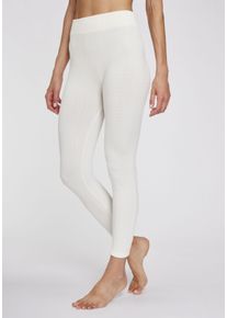 Lavana Damen Strickstrumpfleggings, Gr. S, beige, Obermaterial: 95% Polyester, 5% Elasthan, Zopfmuster, unifarben, Strumpfhosen, mit Zopfmuster und