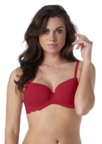 After Eden Damen T-Shirt-BH "JILL", Gr. 75, rot, Obermaterial: 85% Nylon, 15% Elasthan, unifarben, feminin, BHs, mit glatten Cups