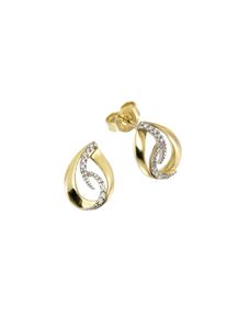 OROLINO Damen Paar Ohrstecker "Gold 585 zweifarbig mit 16 Brillanten zus. 0,06ct.", ONE-SIZE, 0,06 ct SI = kleine Einschlüsse, Gold, bunt, Gold,