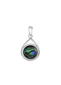Vivance Damen Ketten-Anhänger "925-Sterling Silber rhodiniert Abalone", ONE-SIZE, Silber 925 (Sterlingsilber), 1,9 g, blau, Silber 925