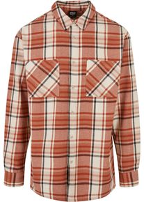 Urban Classics Herren Langarmhemd "Urban Classics Herren Long Oversized Checked Leaves Shirt", bunt, Gr. XL, 65% Polyester, 35% Baumwolle, Hemden