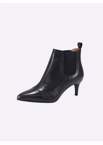 Heine Damen Stiefelette, Gr. 41, schwarz, Glattleder, Leder, feminin, Schuhe