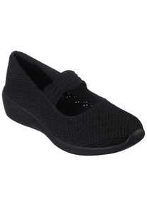 Skechers Damen Riemchenballerina "ARYA-THAT'S SWEET", Gr. 35, schwarz, Textil, sportlich, Schuhe, Keilpumps, Slipper für Maschinenwäsche geeignet