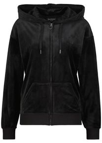 Juicy Couture Damen Kapuzennickijacke "HALAN OVERSIZED HOODIE Damen", schwarz, Gr. L, 95% POLYESTER 5% ELASTAN, Jacken, Trainingsjacke Damen,