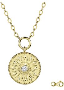 Firetti Damen Kette mit Anhänger "Schmuck Geschenk Silber 925 Halsschmuck Ankerkette Anhänger Sonne", Silber 925 (Sterlingsilber), L: 48,5cm B: