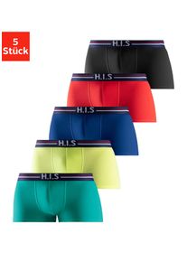 H.I.S. H.I.S Herren Hipster, Gr. S, bunt, Jersey, Obermaterial: 95% Baumwolle, 5% Elasthan, unifarben, Unterhosen, knapp sitzende Boxershorts mit Streifen