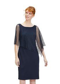 Vera Mont Damen Cocktailkleid "Vera Mont Cocktailkleid im Glitzer-Look", blau, elegant, Gr. 46, Obermaterial: 95% Polyester, 5% Elasthan. Futter: