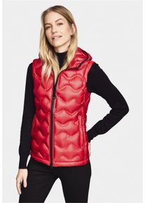 NEW CANADIAN Damen Steppweste, rot, sportlich, Gr. 44, 100% Polyester, Westen, mit kuscheliger Kapuze