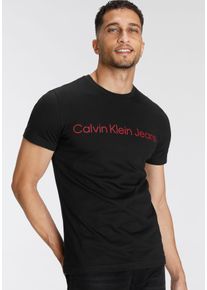 Herren T-Shirt "CORE INSTITUTIONAL LOGO SLIM TEE", rot, modisch, Gr. XXL, Calvin Klein Jeans, bedruckt, Single Jersey, Obermaterial: 100% Baumwolle,