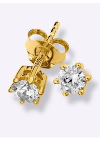 Lady Damen Paar Ohrstecker, Diamanten, gold, Diamanten, Ohrringe