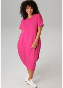 ANISTON PLUS Damen Jerseykleid, pink, casual, Gr. 52, unifarben, Jersey, Obermaterial: 95% Viskose, 5% Elasthan, Kleider