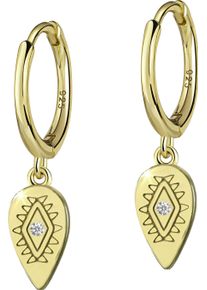 Firetti Damen Paar Creolen "Schmuck Geschenk Silber 925 Böser Blick Magisches Auge Nazar Auge", Silber 925 (Sterlingsilber), gold, Silber 925