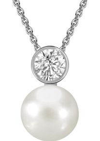 Firetti Damen Kette mit Anhänger "Schmuck Geschenk Silber 925 Halsschmuck Halskette Ankerkette", Silber 925 (Sterlingsilber)-Perlen, L: 45cm B: