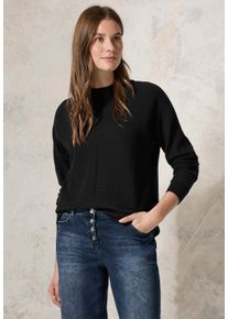Cecil Damen Strickpullover, schwarz, casual, Gr. M, unifarben, Web, 100% Baumwolle, Pullover, mit Turtleneck