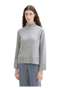Tom Tailor Damen Strickpullover, grau, casual, Gr. XL, unifarben, Strick, Obermaterial: 47% Polyester, 47% Viskose, 6% Polyamid, Pullover, mit hohem