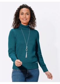 Casual Looks Damen Rollkragenpullover "Pullover", blau, Gr. 40, unifarben, 50% Baumwolle, 50% Polyacryl, Pullover
