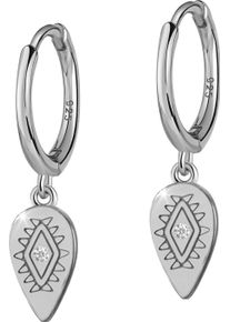 Firetti Damen Paar Creolen "Schmuck Geschenk Silber 925 Böser Blick Magisches Auge Nazar Auge", Silber 925 (Sterlingsilber), silber, Silber 925