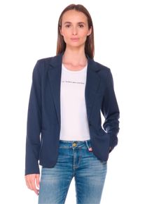 Damen Jackenblazer "OSCAR", blau, klassisch, Gr. M, Le Temps Des Cerises, unifarben, 73% Polyester, 23% Viskose, 4% Elasthan, Blazer, mit stylischem