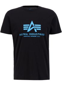 Herren T-Shirt "Basic T-Shirt", schwarz, modisch, Gr. M, Alpha Industries, bedruckt, Single Jersey, Obermaterial: 100% Baumwolle, Shirts