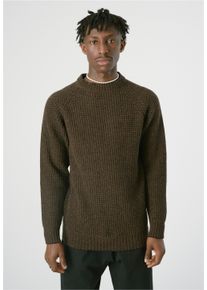 Cleptomanicx Herren Strickpullover "Big Ben", schwarz, casual, Gr. M, unifarben, 80% Wolle, 20% Polyamid, Pullover, im trendigen Ripp-Strick-Design