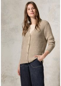 Cecil Damen Cardigan, braun, casual, Gr. XS, unifarben, Stoff, 84% Polyacryl, 16% Viskose, Strickjacken, mit Materialmix