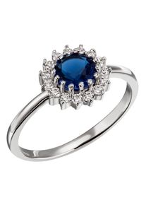 Firetti Damen Fingerring "Schmuck Geschenk Silber 925 Silberring Ring blau royal glitzernd", 54, Silber 925 (Sterlingsilber), 1,7mm, blau, Silber 925