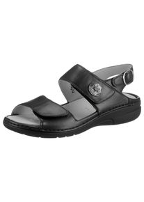 Waldläufer WALDLÄUFER Damen Riemchensandale "GUNNA", Gr. 5, schwarz, Nappaleder, klassisch, Schuhe, Sommerschuh, Sandalette, Keilabsatz, mit Klett, Weite G =