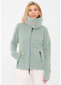 Bench. Damen Fleecejacke "FUNNEL", grün, casual, Gr. 38, unifarben, Glanzfaden, Fleece, Obermaterial: 100% Polyester, Jacken, mit Glitzerstickerei