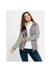 Fleecejacke Inspirationen Gr. 52, grau (taupe, ecru, meliert) Damen Jacken