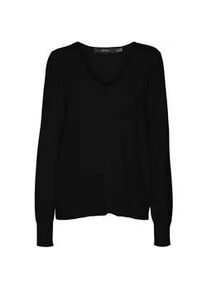 Véro Moda V-Ausschnitt-Pullover VERO MODA "VMHAPPINESS LS V-NECK PULLOVER GA BOO" Gr. S (36), schwarz Damen Pullover