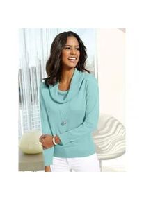 Alessa W. Collection Wasserfallpullover ALESSA W. "Pullover" Gr. 42, grün (mint) Damen Pullover