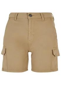 Cargohose Urban Classics "Urban Classics Damen Ladies High Waist Cargo Shorts" Gr. 32, Normalgrößen, beige (unionbeige) Damen Hosen