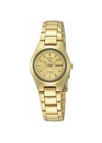 Automatikuhr Seiko "Seiko 5, SYMC18K1" Armbanduhren goldfarben Damen Armbanduhr, Damenuhr, Tag, Datum, Edelstahlarmband