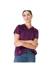 Klassische Bluse Zero "Zero mit Rüschen" Gr. 40, lila (deep lila) Damen Blusen