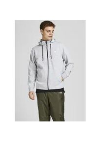 Jack & Jones Kapuzensweatjacke JACK & JONES "AIR SWEAT ZIP HOOD" Gr. L, grau (hellgrau, meliert) Herren Sweatjacken