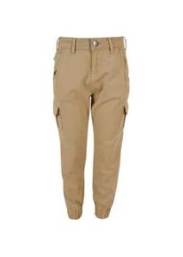 Cargohose Urban Classics "Urban Classics Damen Girls High Waist Cargo Pants" Gr. 158/164, Normalgrößen, beige (unionbeige) Mädchen Hosen