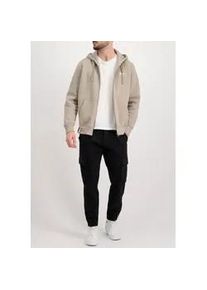 Kapuzensweatjacke Alpha Industries "Basic Zip Hoody SL" Gr. XXL, beige (vintage sand) Herren Sweatjacken