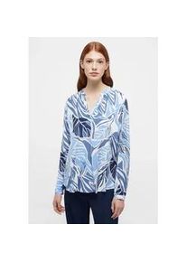 Longbluse Eterna "LOOSE FIT" Gr. 48, blau (indigo) Damen Blusen