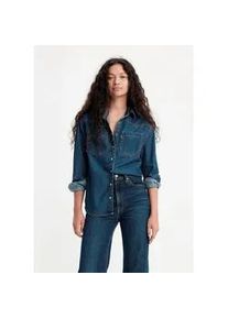 Levi's Jeansbluse LEVI'S "TEODORA WESTERN SHIRT" Gr. XS (34), blau (dunkelblau) Damen Blusen mit Druckknöpfen