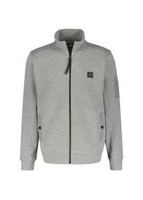 Sweatjacke Lerros Gr. L, platinum grau melange Herren Sweatjacken mit Logo Stickerei