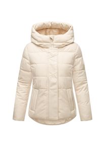 Marikoo Damen Winter Jacke gesteppt Teddyfell gefüttert Steppjacke mit Kapuze & Recyceltes Obermaterial Elira