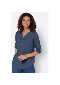 Longbluse Casual Looks Gr. 36, blau (rauchblau) Damen Blusen