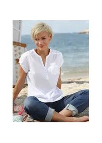 Kurzarmbluse Casual Looks Gr. 48, weiß Damen Blusen