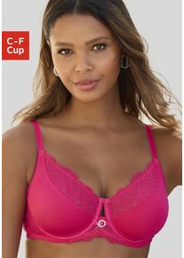 Nuance Minimizer-BH pink Gr. 100C. Mit Spitze, Mesheinsatz, Schmuckelement. Mit Bügel