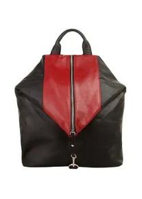 Cityrucksack CLUTY Gr. B/H/T: 33cm x 31cm x 13cm, rot Rucksäcke echt Leder, Made in Italy