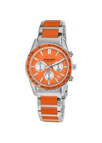 Chronograph Jacques Lemans "Liverpool, 1-2059L" Armbanduhren orange (silberfarben, orange) Damen Quarzuhr, Armbanduhr, Herrenuhr, Damenuhr, bis 10 bar wasserdicht