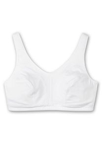 Große Größen BH ohne Bügel mit transparenten Mesh-Einsätzen Gr. 85C weiß von sheego für Damen